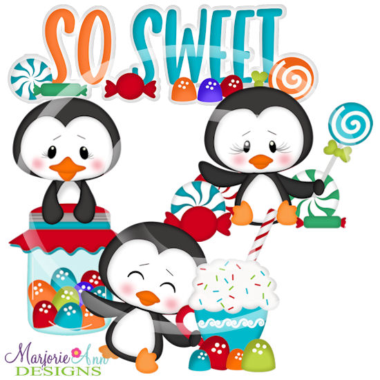 So Sweet Penguins SVG Cutting Files + Clipart - Click Image to Close